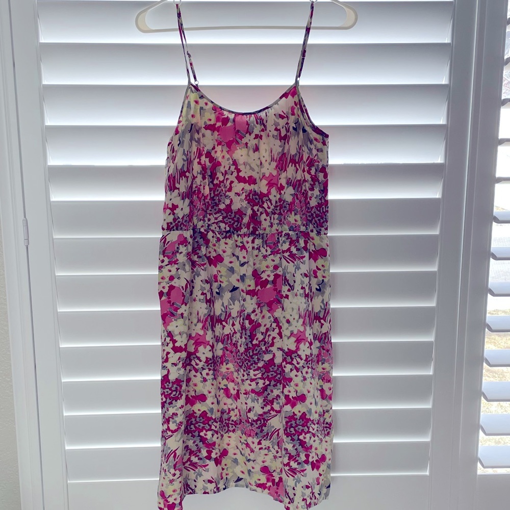 Floral Pink Flowy Dress with Straps Medium